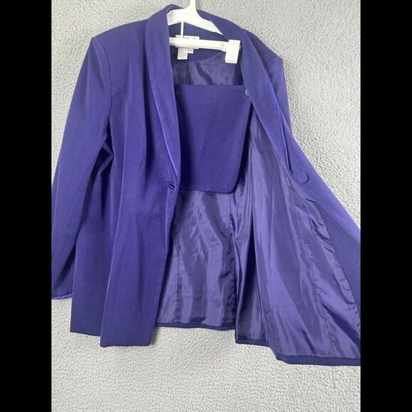 GMI Skirt Suit Womens 18W Plus Size Purple One Button Lined Stretch - Picture 7 of 16